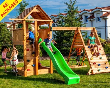 Repackaged Tower Play Centre 356 - With Slide, Swing, Climbing Frame Repackaged Tower Play Centre 356 - With Slide, Swing, Climbing Frame